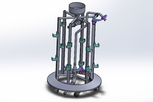 Représentation skid de lavage et séchage de flexibles